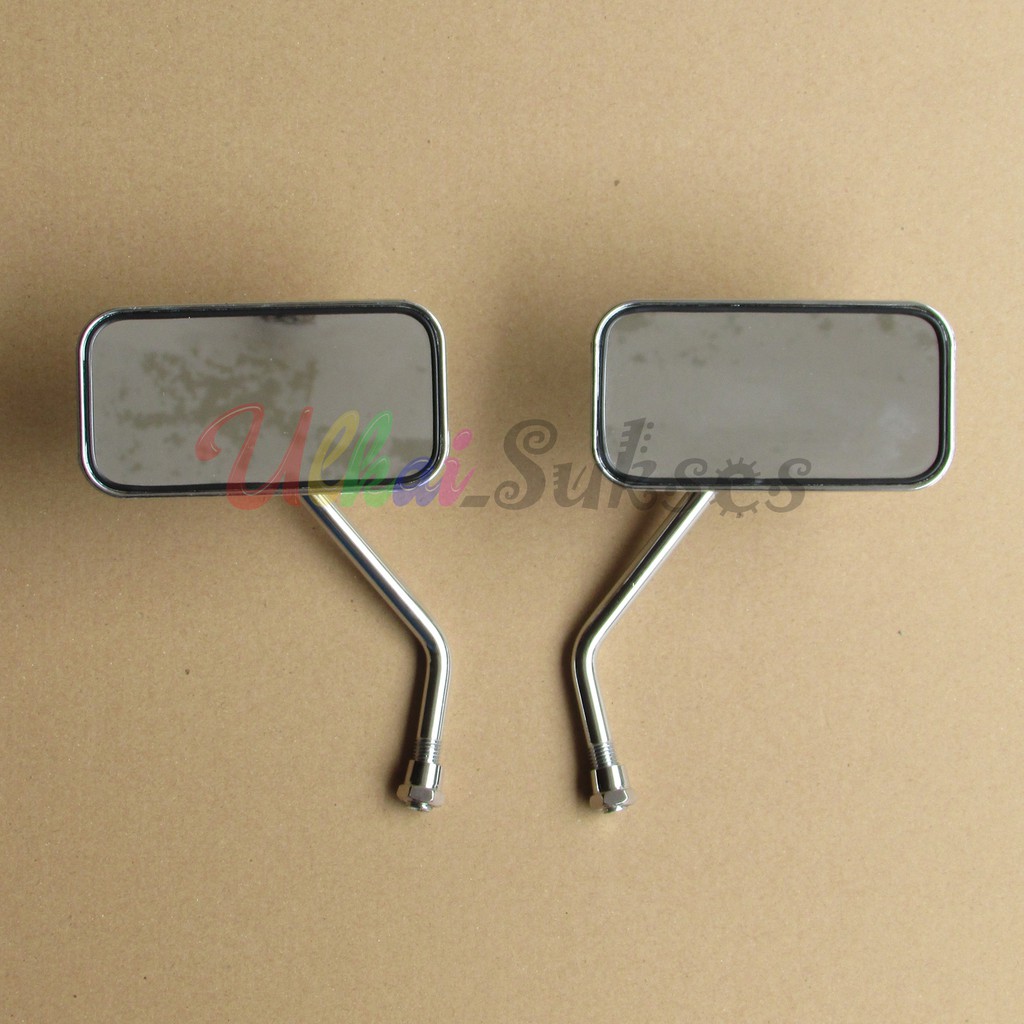 Spion Chrome Tangkai Pendek Kaca Datar Model Vespa Mini Universal Honda Dan Yamaha Murah Laris