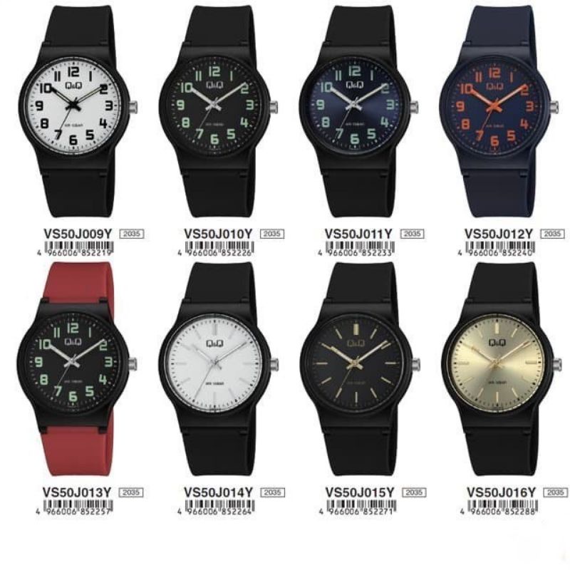 QQ Q&amp;Q QNQ ORIGINAL VS50 SERIES JAM TANGAN VS50J VS50 J HITAM KARET