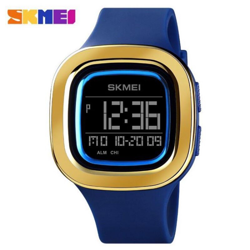 Jam Tangan Digital Kotak Strap Karet untuk Cewek Cowok Pria Wanita SKMEI-1580