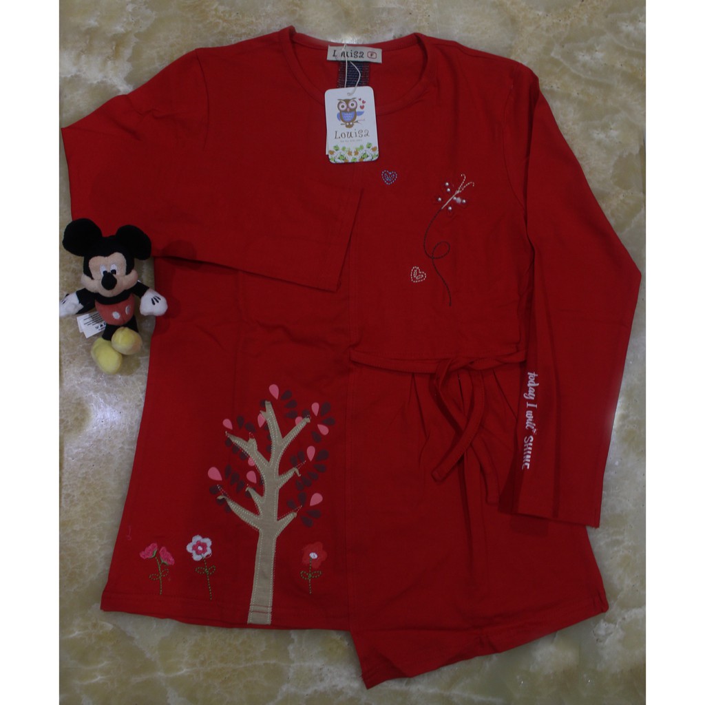 kaos anak perempuan tangan panjang 3 warna louisa