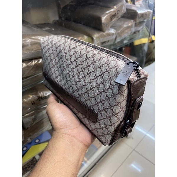 Clutch gucci leather Tas Tangan Card mirror pria/wanita