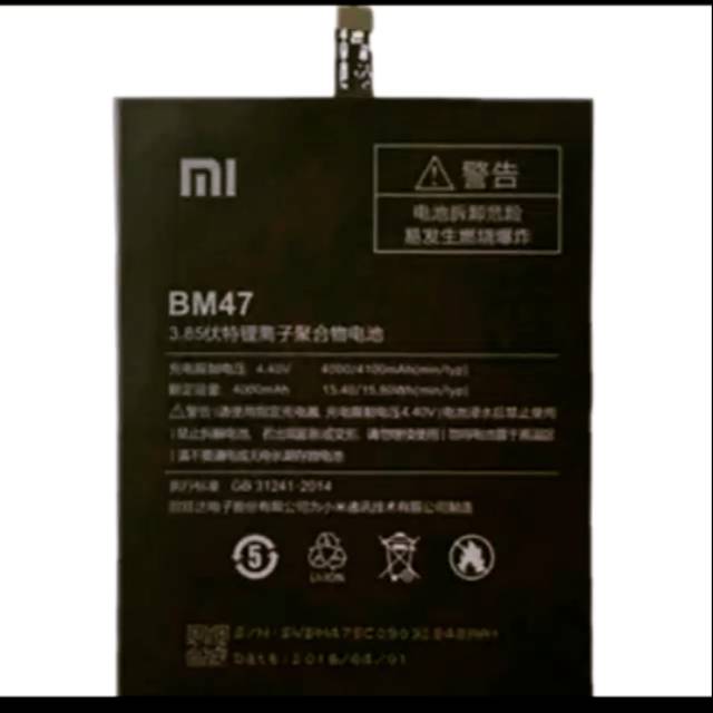 Baterai Batre Battery XiaoMi Redmi 3 3S 3X 3 Pro Redmi 4X BM47 Original