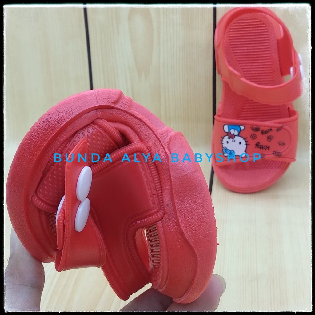 Sendal Anak Perempuan Usia 6 Bulan 1 2 3 4 Tahun Karet Elastis Empuk - Sepatu Sandal Anak Cewek Tali Karet Anti Licin MERAH Size 18 - 29