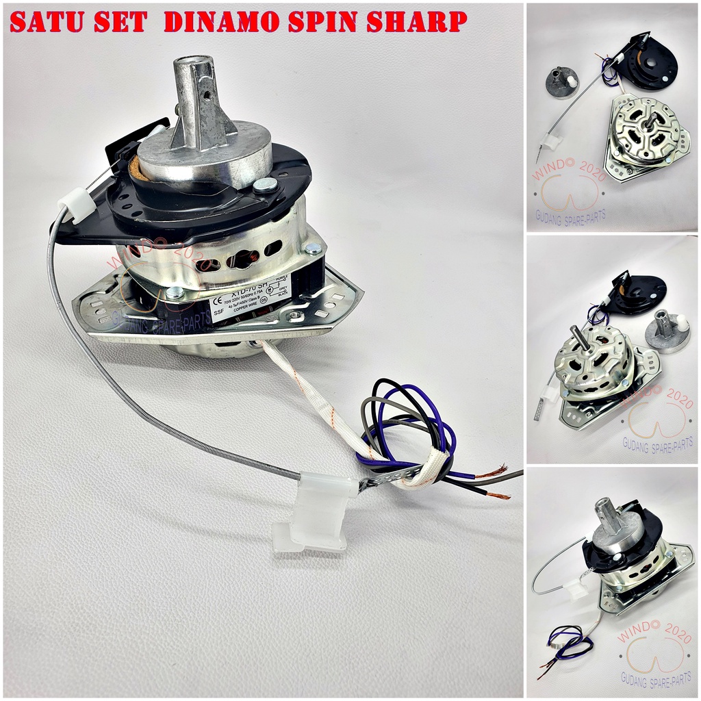 [ JUAL SET ] MOTOR DINAMO SPIN PENGERING MESIN CUCI 2 TABUNG SHARP SET