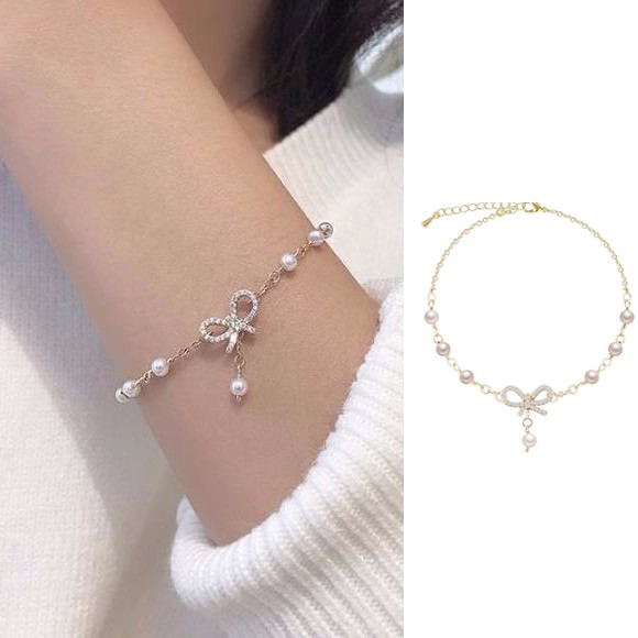 Gelang mutiara busur fashion wanita Korea bracelet