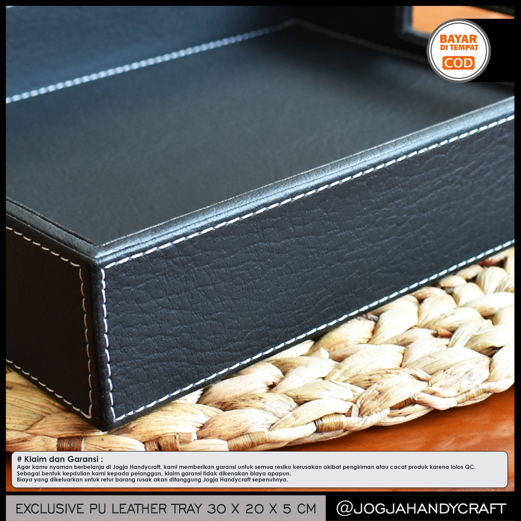 30x20x5 cm - Jogja Handycraft Nampan Kulit Premium / Baki / Tray Kulit Sintetis Hotel Kokoh &amp; rapih