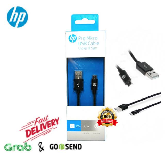 Hp pro micro usb kabel charge &amp; sync 25cm black