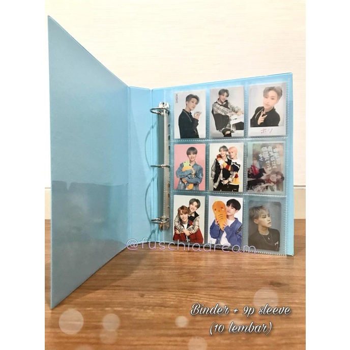 

(Binder + 9P Sleeve) Ukuran A4 3 Ring Untuk Photocard/Polaroid Kpop Terlaris