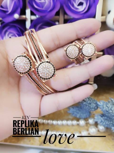 Xuping set perhiasan replika berlian lapis emas 2708e