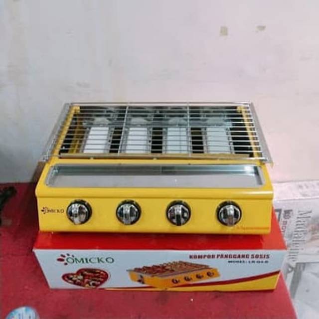 OMICKO 4 tungku  gas roastar kompor pangan sosis （Ikuti untuk menerima kupon）