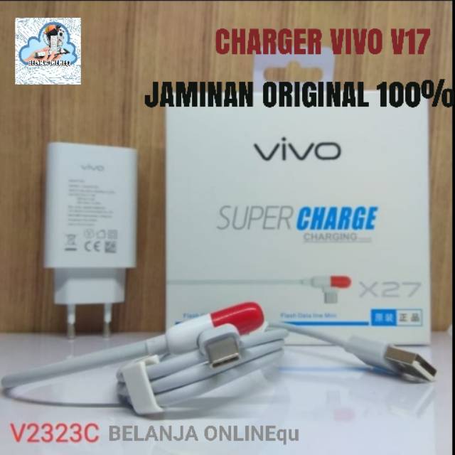 CAS HP VIVO V17 ASLI ORI / CHARGER VIVO V17 PRO SUPER CHARGE CHARGING USB TIPE C ORIGINAL 100%