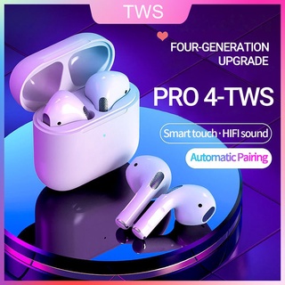 (Free Gift)TWS Pro 4 Headset Bluetooth Wireless Earphone HIFI stereo Touch Kontrol handsfree Earphones with mikrofon