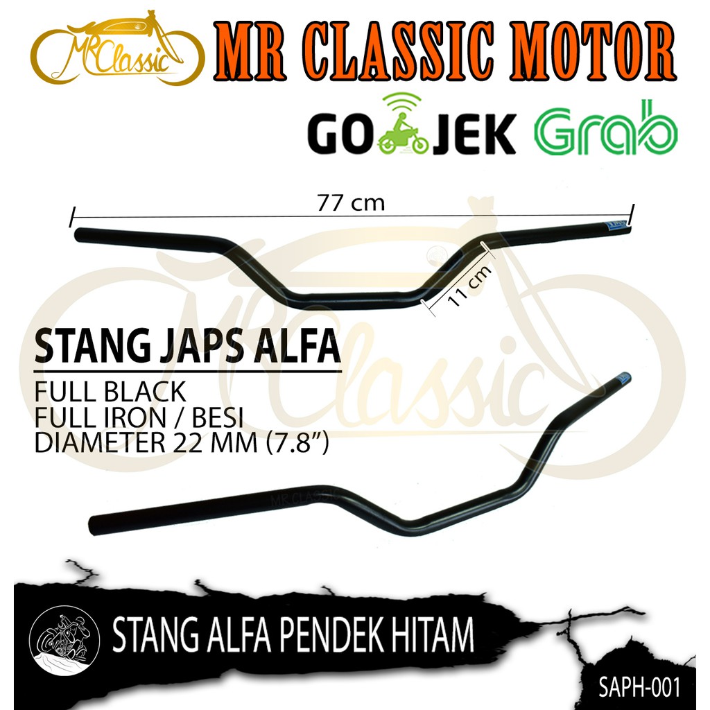 Jual Stang Alfa Pendek Hitam Stang Japstyle Stang Camar Stang Deus Shopee Indonesia