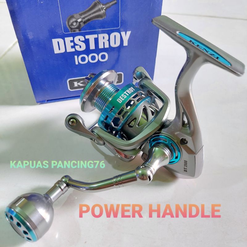 REEL SPINING KENZI DESTROY ORI.KEREK SPINING KENZI DESTROY ORI POWER HANDLE PUTARAN LEMBUT
