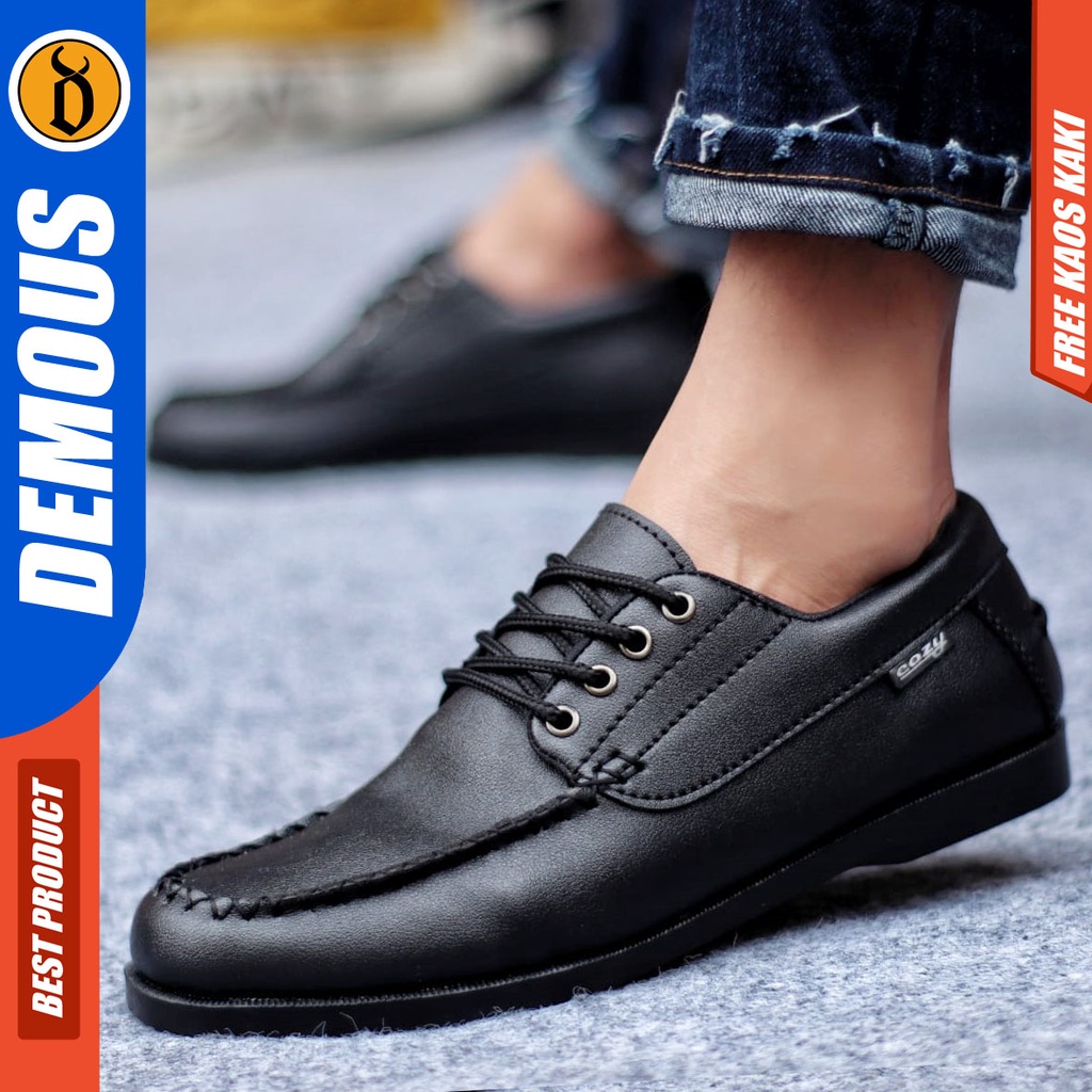 DEMOUS MONZ Sepatu Kasual Formal Casual Kulit Pu Kerja Pria