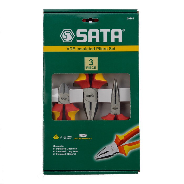 Tang VDE SET 3 pcs VDE INSULATED SET 09261 Sata Tools