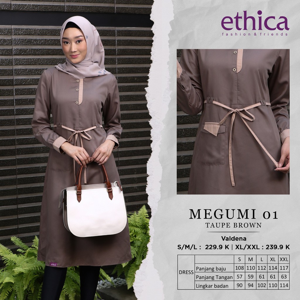 TUNIK TERBARU 2020 ETHICA MEGUMI 01 TAUPE BROWN