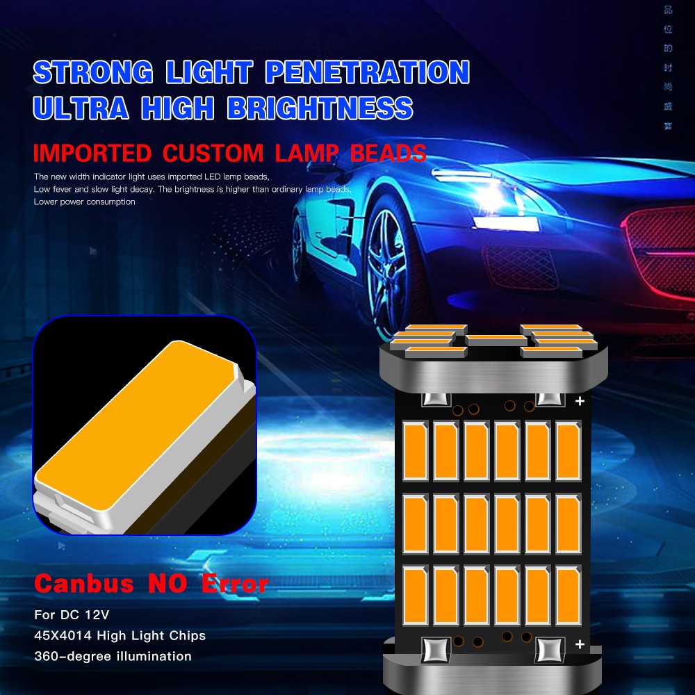 1pcs Lampu Led Canbus 45smd T15 920 921 W16W 4014 12v Untuk Parkir Mobil