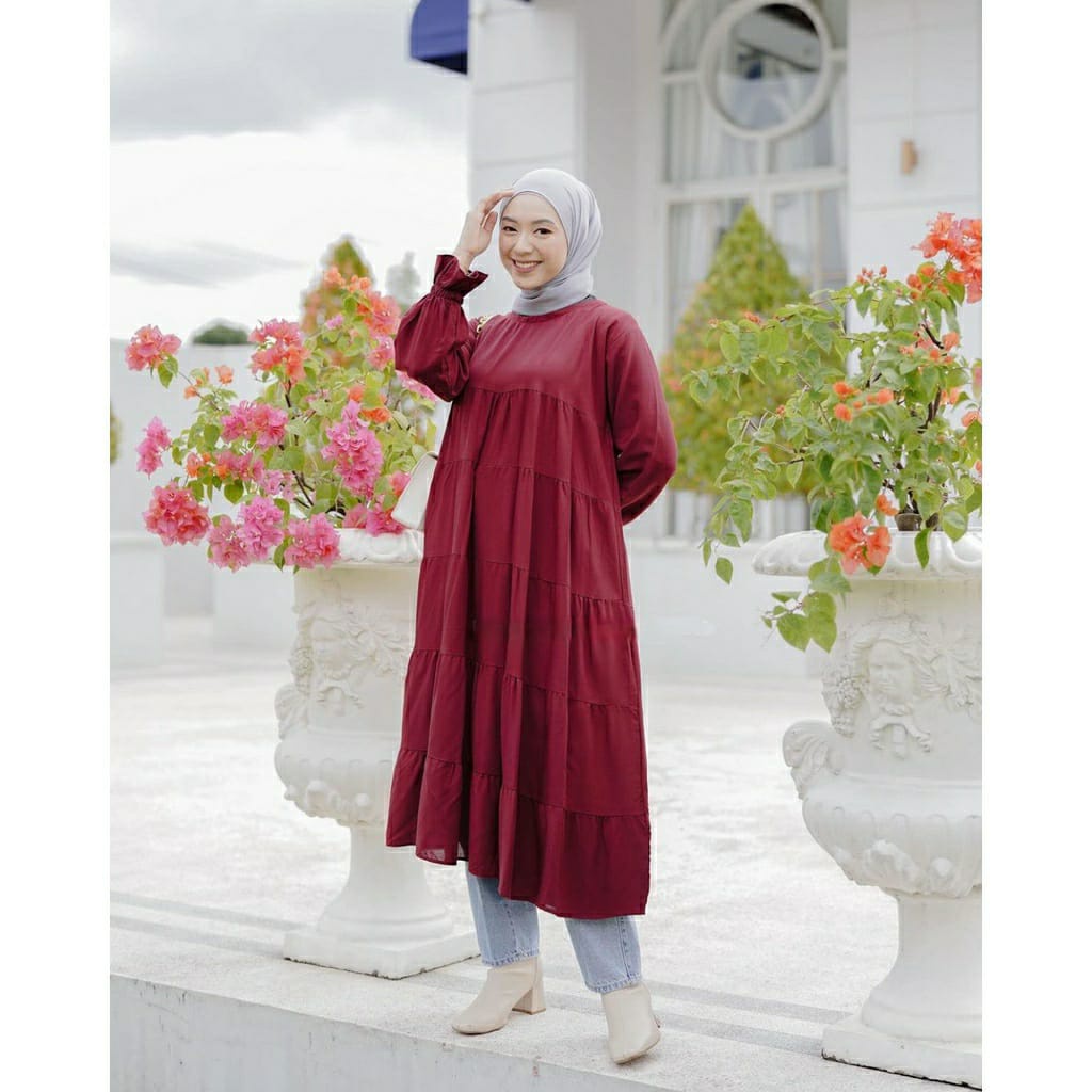 BEFAST - ZFS OOTD Wanita Tunik KAYANA / CEMPAKA RAYON DIAMOND TUNIK / Tunik Kekinian 2021 / Tunik Pesta / Tunik Wanita Muslimah / Tunik Casual / Tunik Foto OOTD / Tunik Polos Formal