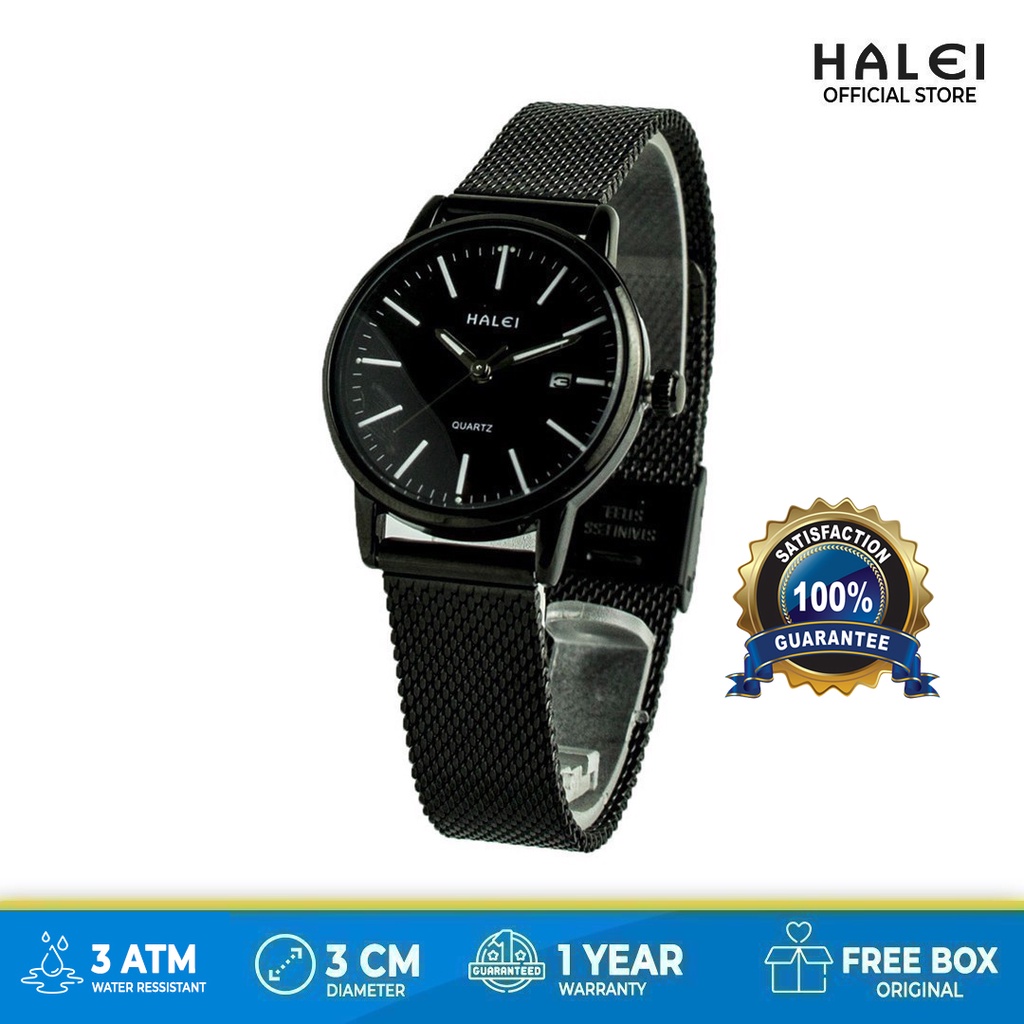 (Aii.Beauty) Haleiwatch Official Store Garansi Original Tahan airJam Tangan Rantai Pasir Halei  8025