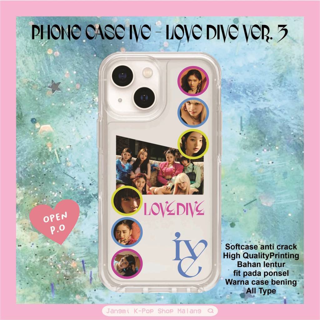 Casing HP IVE - Love Dive | Phone Case IVE | Casing HP IVE | Casing K-Pop | Custom Casing K-Pop | Ae