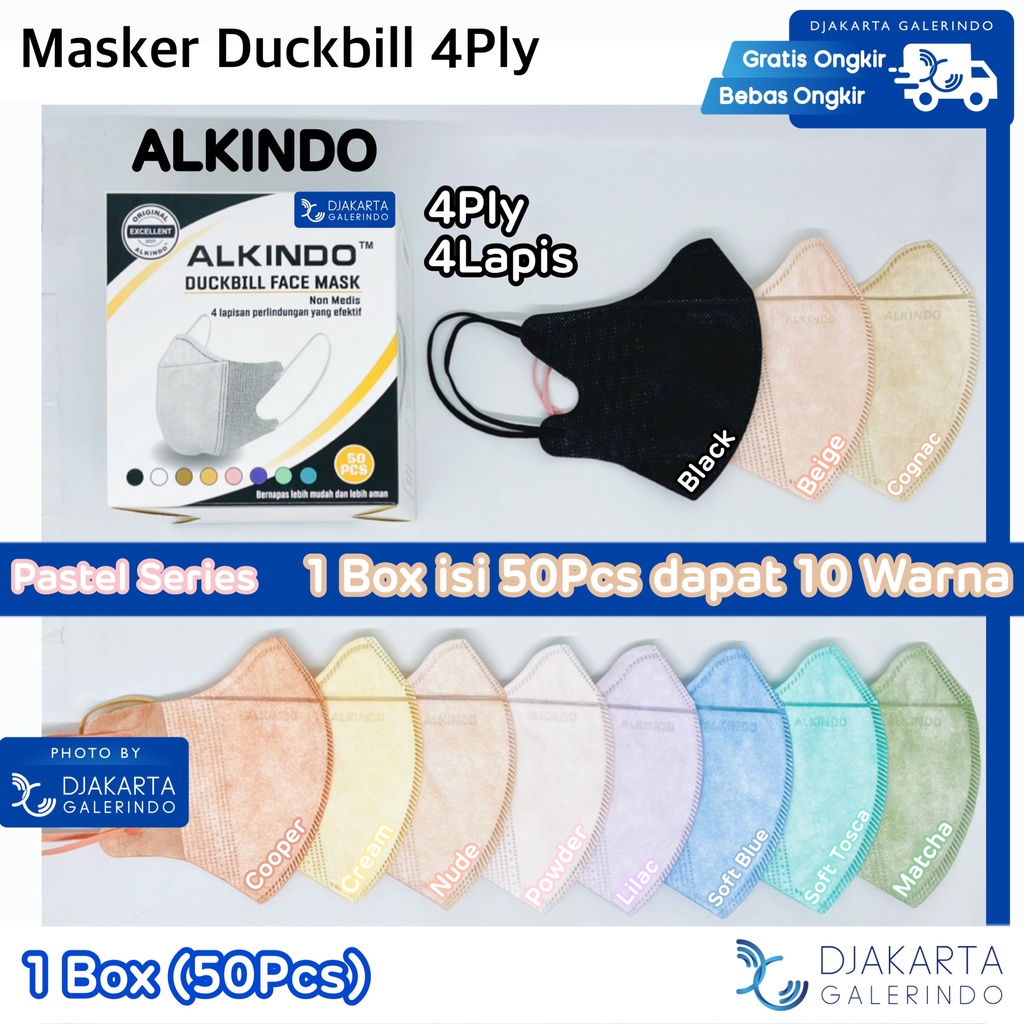 Masker Duckbill 4Ply Alkindo / Duckbill 4 Lapis Original