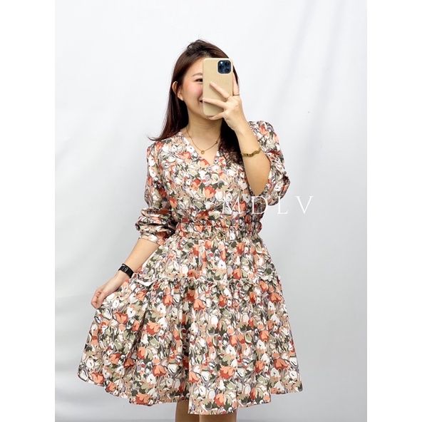 MDLV ~ 1774# Winona Mini Dress Flower Dress Korea Look Fashion import