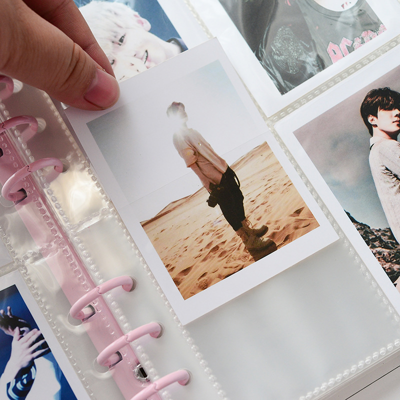 Transparent Binder 3inch 5inch Photo Album with 25 Sleeves Glitter Cover for Photocards Lomo Cards  Card