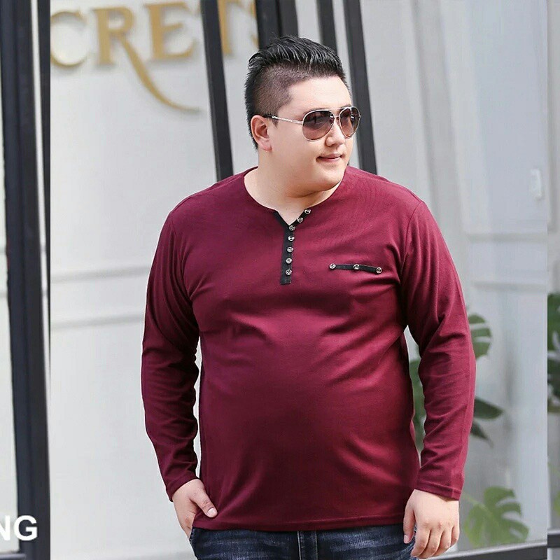 BAJU PRIA JUMBO LENGAN PANJANG BUTTON SIZE XXL &amp; XXXL