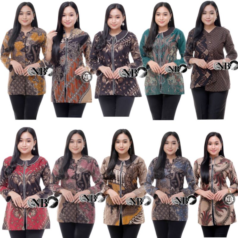 BAJU BATIK WANITA MODERN MONALISA GENES M,L,XL,XXL asli Pekalongan