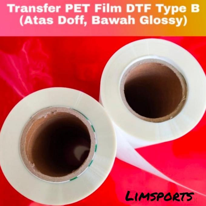 

PET Flim DTF Lebar 30cm Type B Atas Doff Bawah Glossy / Sablon DTG limspoly48 Ayo Beli