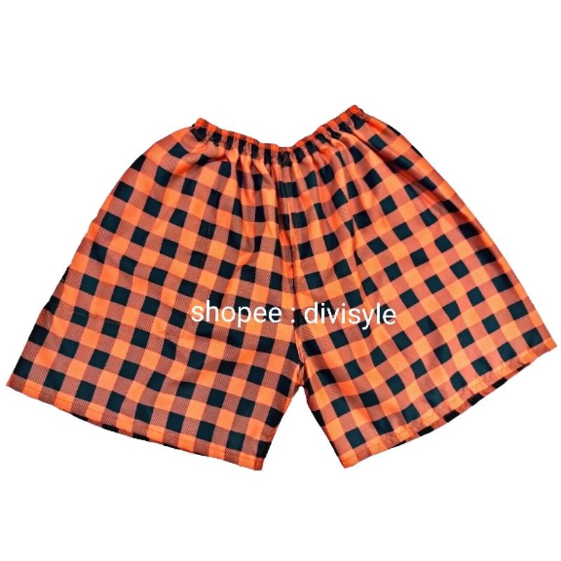 CELANA KOLOR | CELANA SANTAI | CELANA MURAH | GROSIR CELANA PENDEK BOXER PRIA / WANITA DEWASA-Catur oren