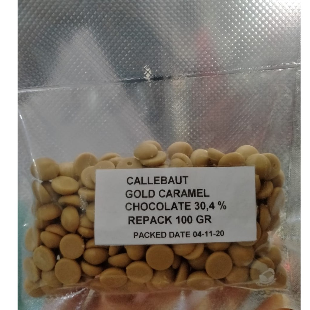 Barey Callebaut Gold Caramel Chocolate Callets Rep 100gram - Couverture 30.4%- Gosend/Grab Only!!