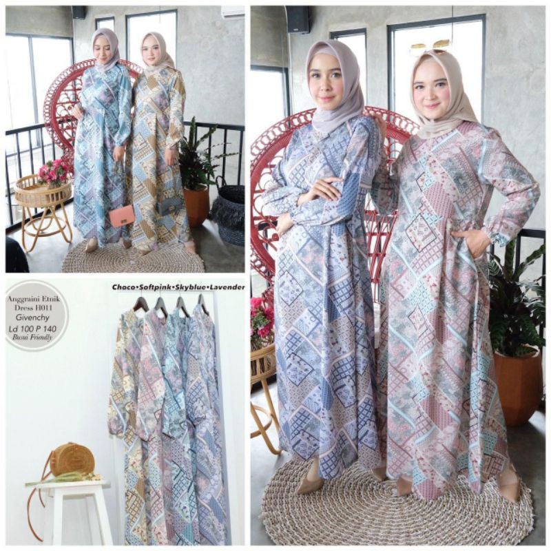 [REAL PICTURE] ANGGRAINI ETNIK DRESS TANAH ABANG PGMTA METRO GROSIR SUPPLIER KONVEKSI JUAL HARGA MOD