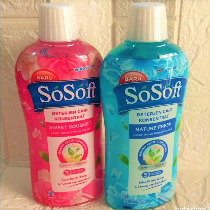 (PROMO) SoSoft Detergen Cair 700 ML Nature Fresh / Sweet Bouquet SoSoft Botol 700ML so soft liquid detergent sosoft deterjen cair sosoft biru sosoft pink