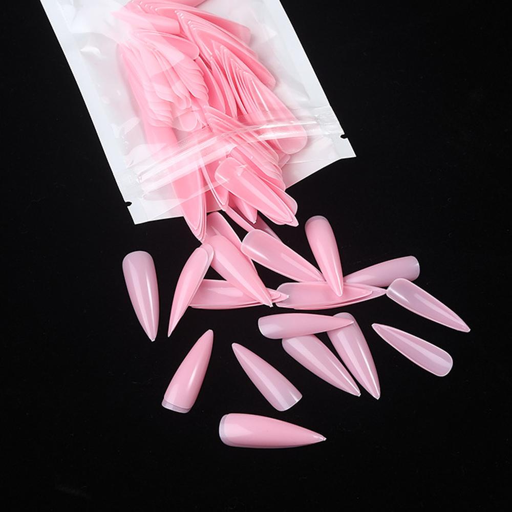 Tips Nail Art Agustinina Lepas Pasang 100pcs Candy Color Manicure Ballerina Full Cover Kuku Palsu