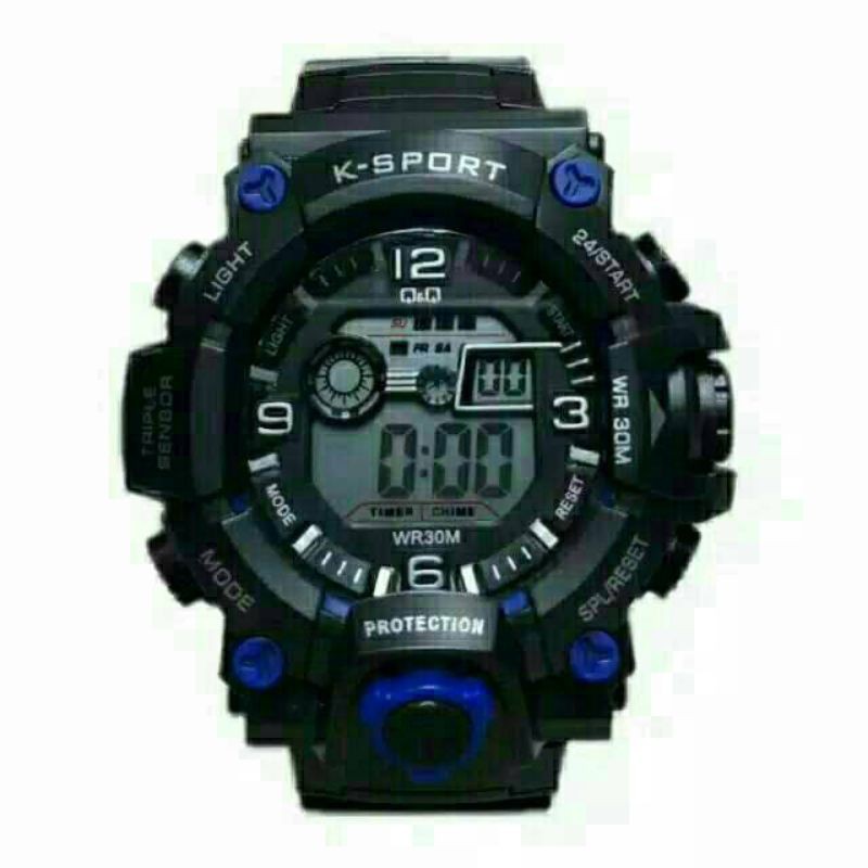 (Grosir)Jam Tangan Pria K-Sporty Lampu N Alam Strap Rubber(Terima Cod)