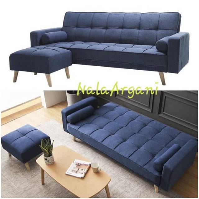 Jual Sofa bed dengan pouf Sofa bed Bristol Shopee Indonesia