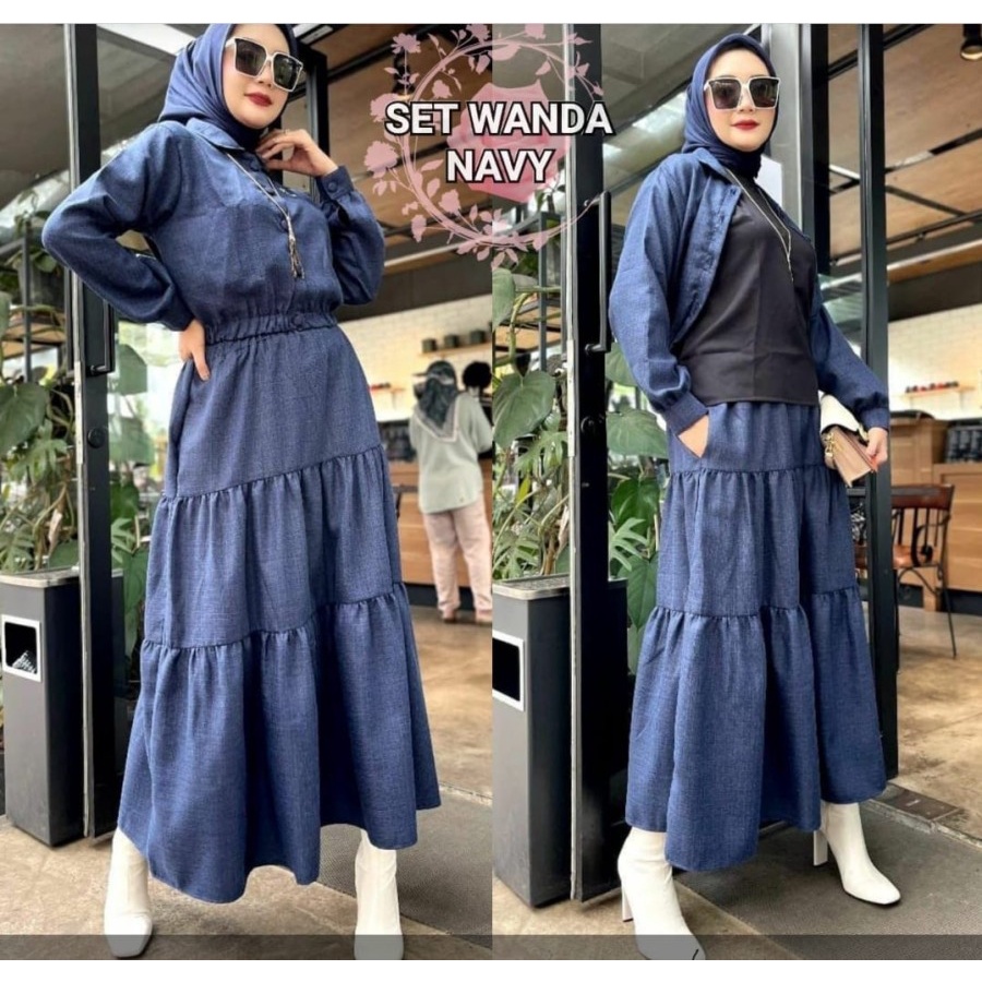 MODIS Setelan Wanita Wanda Rok LD110 Hijab / Pakaian Wanita Muslim Set Baju Dan Rok Panjang Stelan S