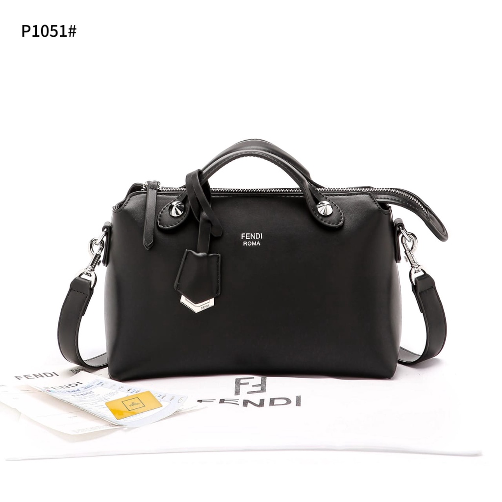 FD Roma Leather Silver Hardware Handbag P1051 P1052