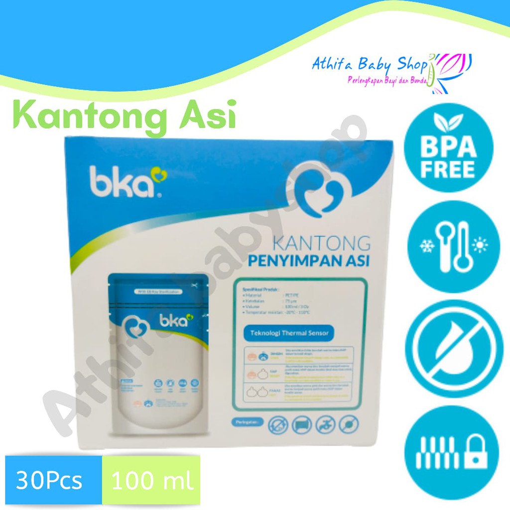 Kantong Asi Kantong Susu BKA 100ml isi 30pc Breast Milk Double Zipper Anti Bocor