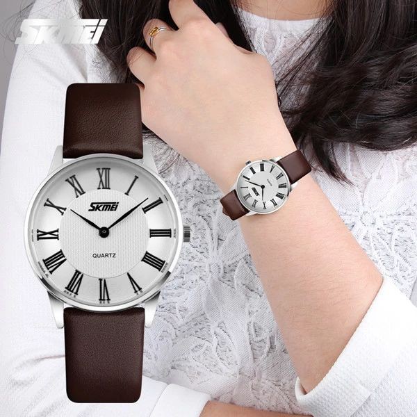 SKMEI 9092 Jam Tangan Pria Wanita Analog Tali Kulit WATCHKITE WKOS