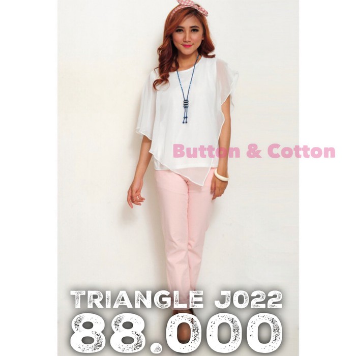 Hot Atasan / Blus Sifon Kombinasi Spandex - Merah