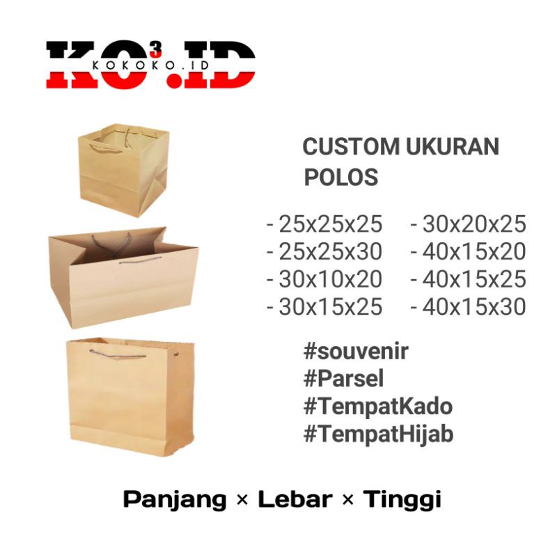 

PAPERBAG COKLAT POLOS CUSTOM MURAH