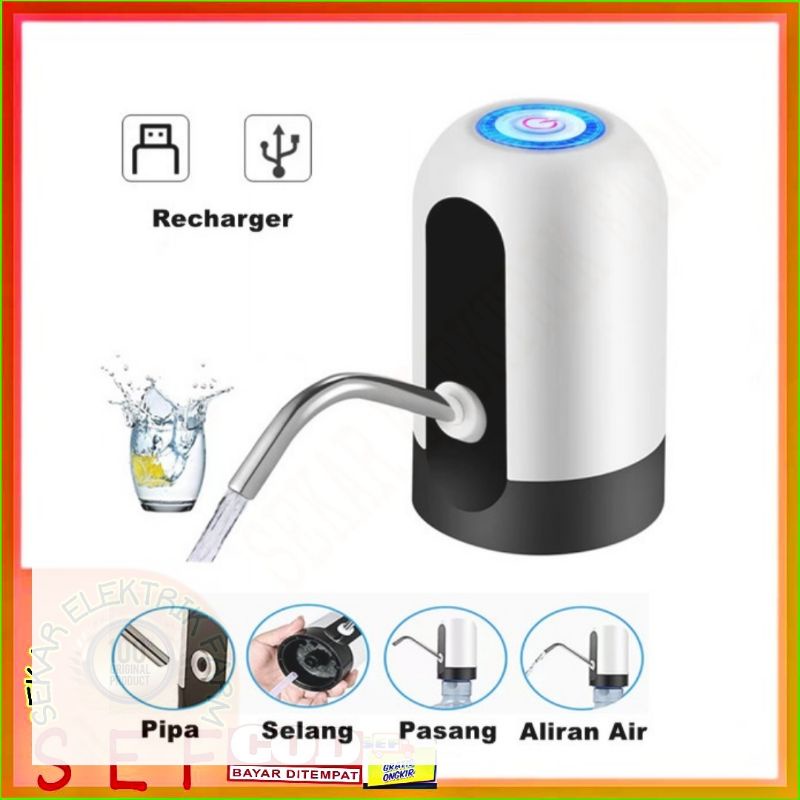 Pompa Air Galon Dispenser Rechargeable USB Water Pump Universal Galon Air, Pompa Air Galon Elektrik