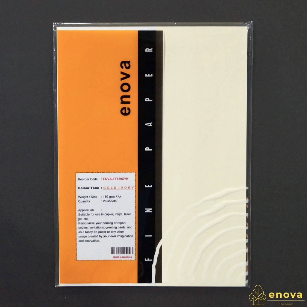 

Fancy Art Paper ENOVA | Gold Ivory | A4 180GSM (Putih Gading)