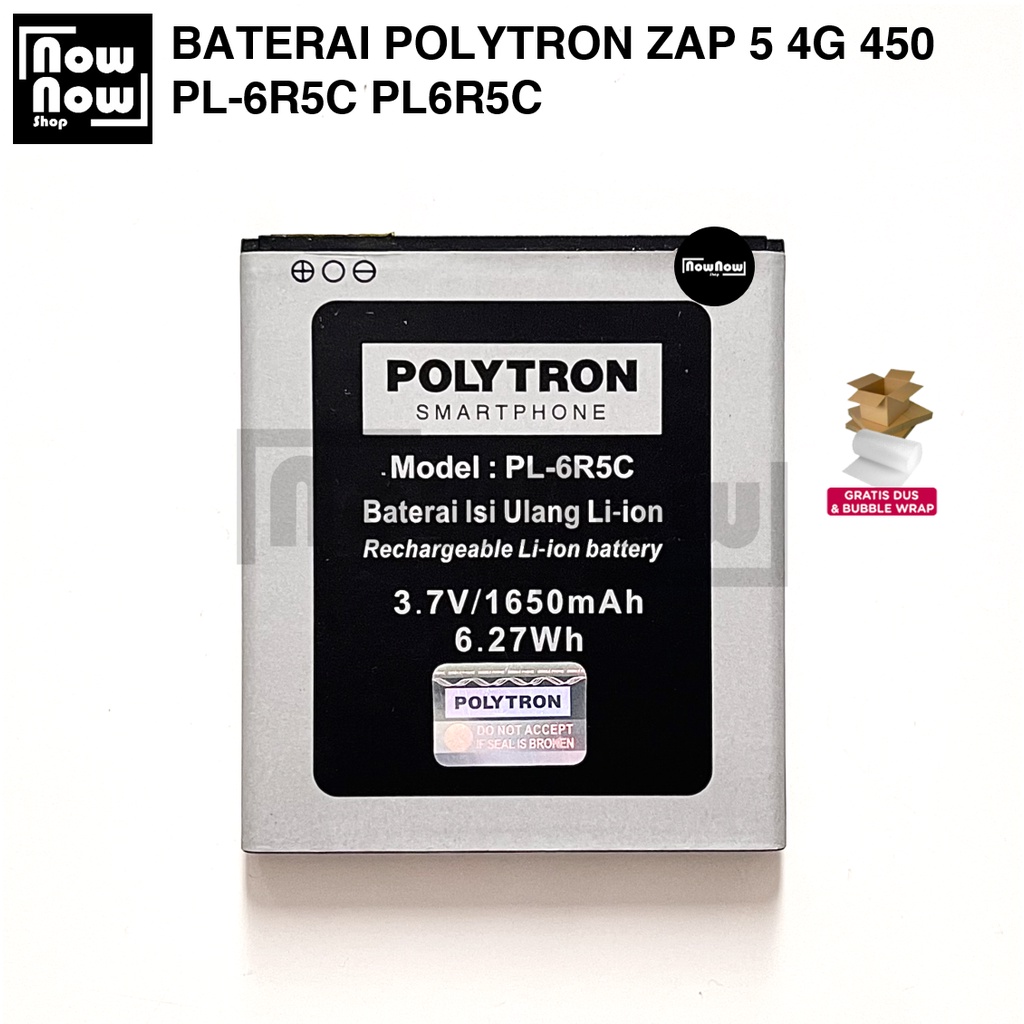 Baterai Polytron ZAP 5 4G 450 PL-6R5C PL6R5C Batre Batrai Battery Politron HP