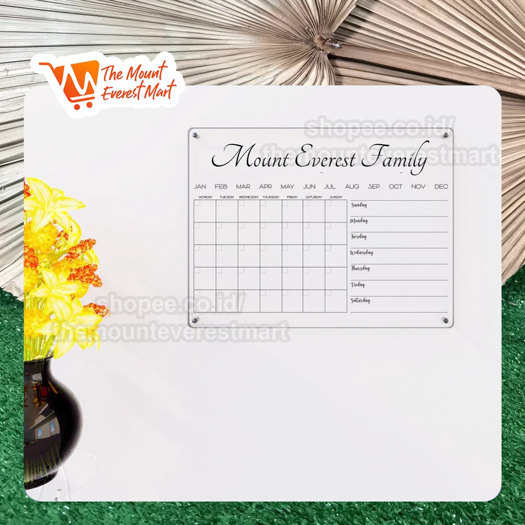 

Kalender Dinding Grafir Akrilik dengan Sisi untuk Catatan dengan Pen Iklan | Personalized Acrylic Calendar with Side Notes - KA0004