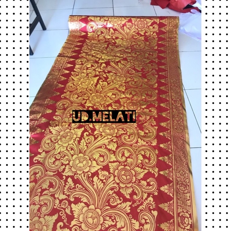 KAIN PRADA EMAS BALI MOTIF DAUN sukawati produk
