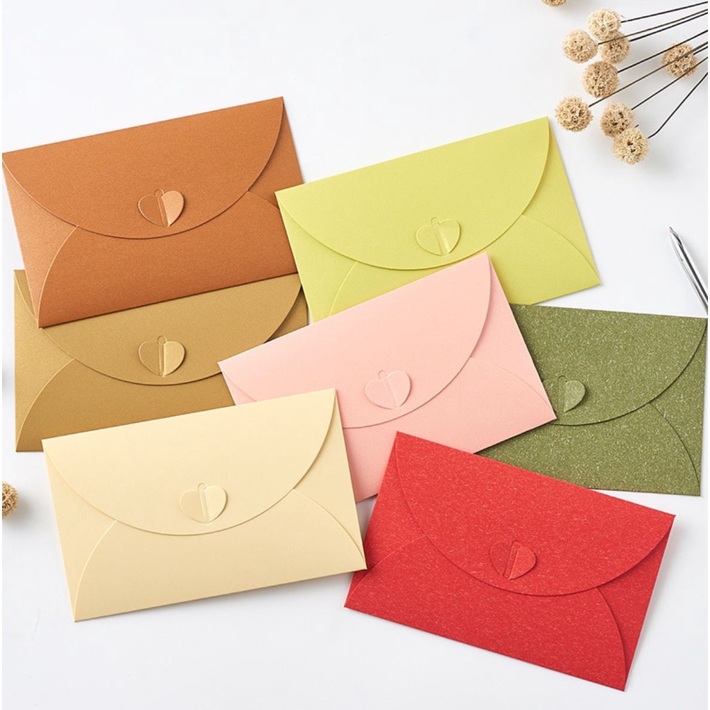 

Amplop warna METALIK A6 Hati aesthetic rustik vintage 11x17.5cm paper kraft